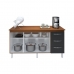 Kit Balcão Cozinha Gabinete Diana 148 cm Savana Frente Preta com Tampo Tampão 150 cm Diana Savana