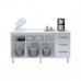 Kit Balcão Cozinha Gabinete Emily 157 cm Branco com Tampo Tampão 160 cm Emily Branco