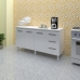 Kit Balcão Cozinha Gabinete Emily 157 cm Branco com Tampo Tampão 160 cm Emily Branco