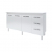 Kit Balcão Cozinha Gabinete Emily 157 cm Branco com Tampo Tampão 160 cm Emily Branco