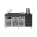 Kit Balcão Cozinha Gabinete Emily 157 cm Savana Frente Preta com Tampo Tampão 160 cm Emily Preto