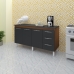 Kit Balcão Cozinha Gabinete Emily 157 cm Savana Frente Preta com Tampo Tampão 160 cm Emily Preto