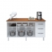 Kit Balcão Cozinha Gabinete Emily 157 cm Branco com Tampo Tampão 160 cm Emily Savana