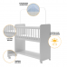 Mini Ber&ccedil;o Grade Fixa Compacto Port&aacute;til Para Beb&ecirc; com Rod&iacute;zio Colch&atilde;o Suporte Para Mosquiteiro e Prateleira Branco