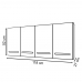 Armário Aéreo Suspenso 4 Portas 118 cm Modulado Cozinha Multiuso Escritório Madeira Luna Savana Off White