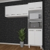 Kit Torre Quente Paneleiro 4 Portas 2 Nichos e Armário Suspenso Aéreo 4 Portas 118cm Modulado de Cozinha Branco