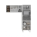 Kit Torre Quente Paneleiro 4 Portas 2 Nichos e Armário Suspenso Aéreo 4 Portas 118cm Modulado de Cozinha Branco