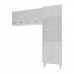 Kit Torre Quente Paneleiro 4 Portas 2 Nichos e Armário Suspenso Aéreo 4 Portas 118cm Modulado de Cozinha Branco