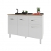 Balcão Armário Gabinete Para Pia de Cozinha 118 cm Aline 3 Portas e 1 Gaveta Branco