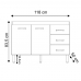 Balcão Armário Gabinete Para Pia de Cozinha 118 cm Bruna 2 Portas e 3 Gaveta Branco