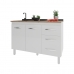 Balcão Armário Gabinete Para Pia de Cozinha 118 cm Bruna 2 Portas e 3 Gaveta Branco