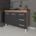 Balcão Armário Gabinete Para Pia de Cozinha 118 cm Bruna 2 Portas e 3 Gaveta Savana Preto