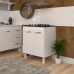 Balcão Armário de Cozinha Fran Para Fogão Cooktop 4 Bocas Mobília Decor Branco
