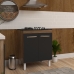 Balcão Armário de Cozinha Fran Para Fogão Cooktop 4 Bocas Mobília Decor Savana Preto