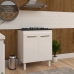 Balcão Armário de Cozinha Para Fogão Cooktop 5 Bocas Fran Mobília Decor Branco