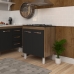 Balcão Armário de Cozinha Para Fogão Cooktop 5 Bocas Fran Mobília Decor Savana Preto