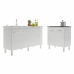 Balcão Armário Gabinete Para Pia 138 cm Camila e Balcão Fran Para Cooktop 4 Bocas Branco