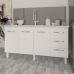 Balcão Armário Cozinha Gabinete para Pia 148 cm 3 Gavetas e 3 Portas Deise Branco