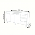 Balc&atilde;o Cozinha Arm&aacute;rio Gabinete para Pia 157 cm 3 Portas e 3 Gavetas Estela Savana Off White