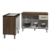 Balcão Para Cooktop 5 Bocas Fran e Armário Aline 118 cm Cozinha Gabinete Savana Off White com Tampo Tampão Savana