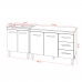 Balcão Para Cooktop 5 Bocas Fran Branco e Armário Bruna 118 cm Cozinha Gabinete Branco com Tampo Tampão Preto