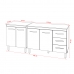 Balcão Para Microondas ou Forno e Armário Bruna 118 cm Cozinha Gabinete Savana Off White com Tampo Tampão Savana