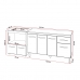 Armário Gabinete Camila 138 cm com Tampo Tampão e Balcão Evelyn Para cooktop 4 Bocas Branco