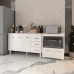 Gabinete Armário Carine 138 cm com Tampo Tampão e Balcão Amanda para Forno e Microondas Branco