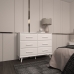 Cômoda 6 Gavetas Maya com Puxadores e Pés Retro Design Moderno Quarto Branco Mobília Decor
