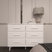 Cômoda 6 Gavetas Maya com Puxadores e Pés Retro Design Moderno Quarto Branco Mobília Decor