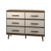 C&ocirc;moda 6 Gavetas Maya com Puxadores e P&eacute;s Retro Design Moderno Quarto Savana Mob&iacute;lia Decor