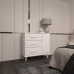 C&ocirc;moda Sapateira 3 Gavetas Maya com Puxadores e P&eacute;s Retro Design Moderno Quarto Branco Mob&iacute;lia Decor