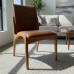 Cadeira Aura Estofada Estrutura Em Madeira Maci&ccedil;a Courino Marrom Conforto Para Sala De Jantar Mob&iacute;lia Decor