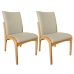 Kit 2 Cadeira Aura Estofada Estrutura Em Madeira Maci&ccedil;a Linho 28 Areia Conforto Para Sala De Jantar Mob&iacute;lia Decor