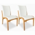 Kit 2 Cadeira Aura Estofada Estrutura Em Madeira Maciça Courino Branco Conforto Para Sala De Jantar Mobília Decor