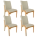 Kit 4 Cadeira Aura Estofada Estrutura Em Madeira Maci&ccedil;a Linho 28 Areia Conforto Para Sala De Jantar Mob&iacute;lia Decor