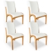 Kit 4 Cadeira Aura Estofada Estrutura Em Madeira Maciça Courino Branco Conforto Para Sala De Jantar Mobília Decor
