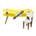Mesa Avi&atilde;o Amarelo com Cadeira e H&eacute;lice e P&eacute;s Palito Design Criativo Mesa Desenho Quarto Menina Menino Infantil Decor