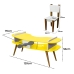 Mesa Avi&atilde;o Amarelo com Cadeira e H&eacute;lice e P&eacute;s Palito Design Criativo Mesa Desenho Quarto Menina Menino Infantil Decor