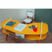 Mesa Avi&atilde;o Amarelo com Cadeira e H&eacute;lice e P&eacute;s Palito Design Criativo Mesa Desenho Quarto Menina Menino Infantil Decor