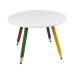 Mesa Infantil Lápis Coloridos Redonda Tampo Branco Pés Temáticos Quarto Menina Menino Mobília Decor