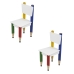 Kit 2 Cadeiras Infantil L&aacute;pis Coloridos Assento e Encosto Brancos P&eacute;s Tem&aacute;ticos Quarto Menina Menino Mob&iacute;lia Decor