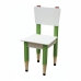 Kit 2 Cadeiras Mesa Infantil Tesoura Verde Tampo Branco Retangular Base Temática para Estudos e Desenhos Mobília Decor