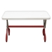 Kit 2 Cadeiras Mesa Infantil Tesoura Vermelho Tampo Branco Retangular Base Tem&aacute;tica para Estudos Desenhos Mob&iacute;lia Decor