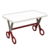 Kit 2 Cadeiras Mesa Infantil Tesoura Vermelho Tampo Branco Retangular Base Tem&aacute;tica para Estudos Desenhos Mob&iacute;lia Decor