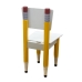 Kit 2 Cadeiras Mesa Infantil Tesoura Amarelo Tampo Branco Retangular Base Tem&aacute;tica para Estudos e Desenhos Mob&iacute;lia Decor