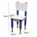 Cadeira Infantil L&aacute;pis Azul Assento e Encosto Brancos Para Estudos e Desenhos Mob&iacute;lia Decor