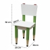 Cadeira Infantil L&aacute;pis Verde Assento e Encosto Brancos Para Estudos e Desenhos Mob&iacute;lia Decor