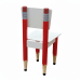Cadeira Infantil Lápis Vermelho Assento e Encosto Brancos Para Estudos e Desenhos Mobília Decor