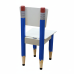 Kit 2 Cadeiras Cadeira Infantil Lápis Azul Assento e Encosto Brancos Para Estudos e Desenhos Mobília Decor